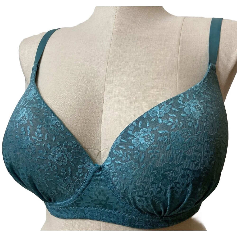 Youmita 40DDD Bra Full Coverage Floral Design Lace Overlay RN90410 Padded